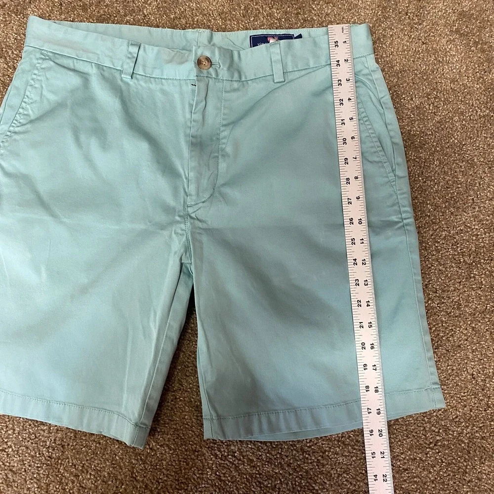 Vineyard Vines Breaker Shorts Mens 35 Mint Green Cotton Stretch Mid Rise Chino
